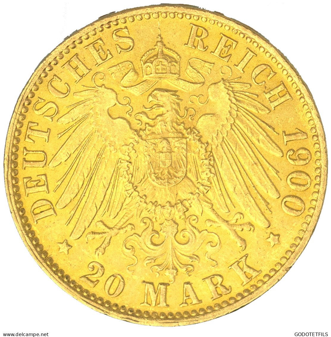 Allemagne-20 Marks Ville D&#039;Hambourg 1900 - 5, 10 & 20 Mark Gold