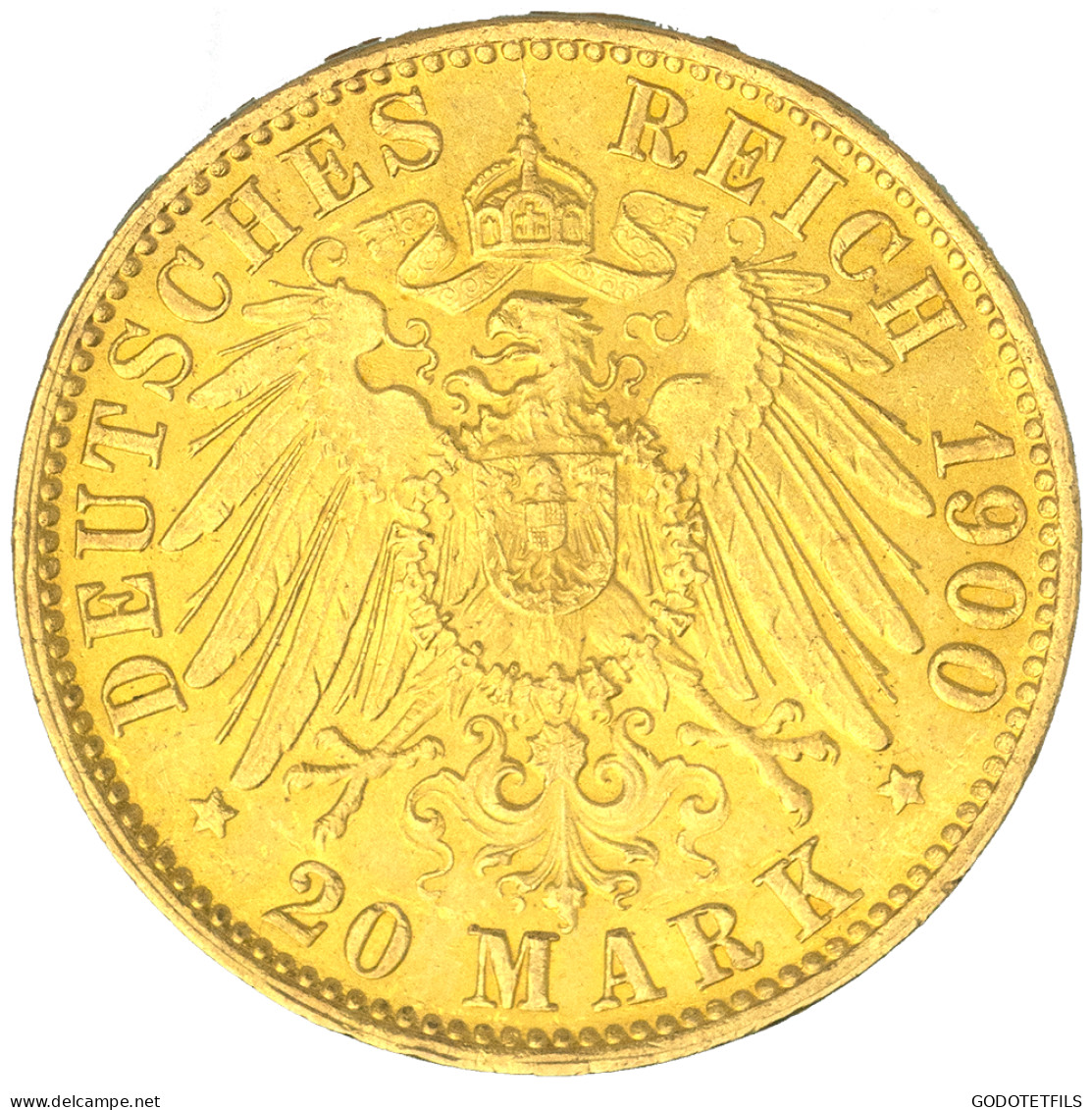 Allemagne-20 Marks Ville D&#039;Hambourg 1900 - 5, 10 & 20 Mark Goud