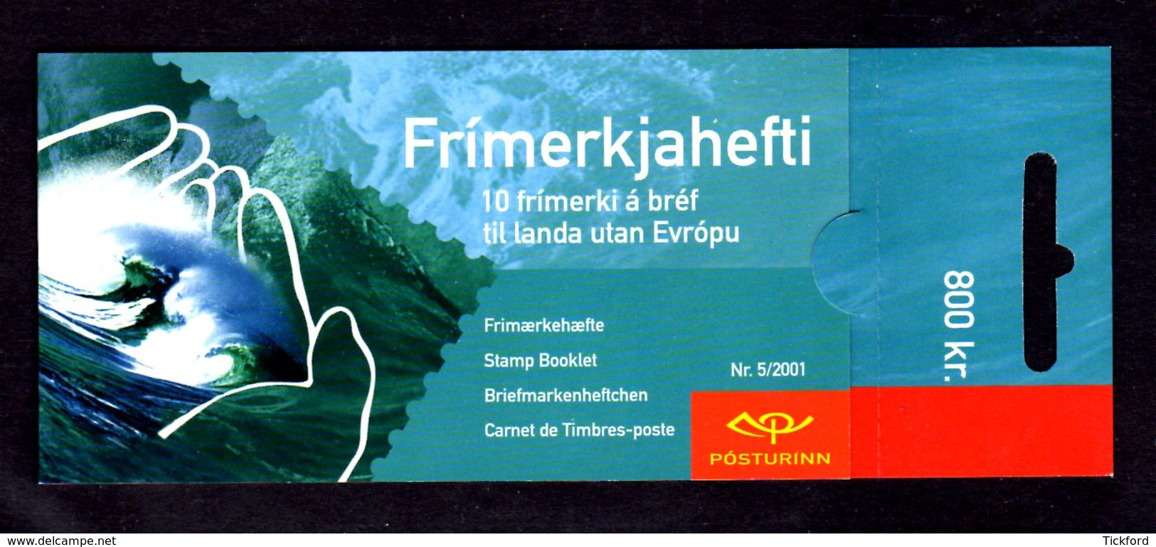 ISLANDE 2001 - Carnet Yvert C915 - Booklet - Facit H57 - NEUF** MNH - Europa, L'eau, Richesse Naturelle - Carnets