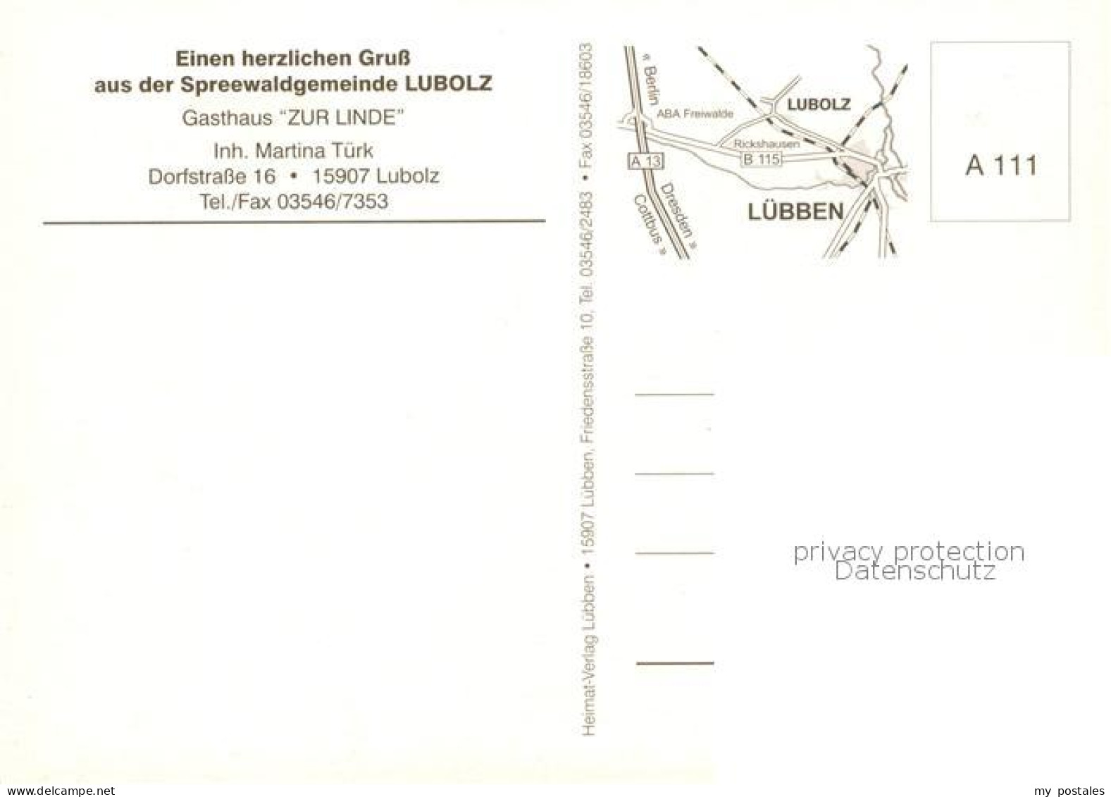73840250 Lubolz Gasthaus Zur Linde Fachwerkhaus Ortseingang Storchennest Lubolz - Luebben (Spreewald)