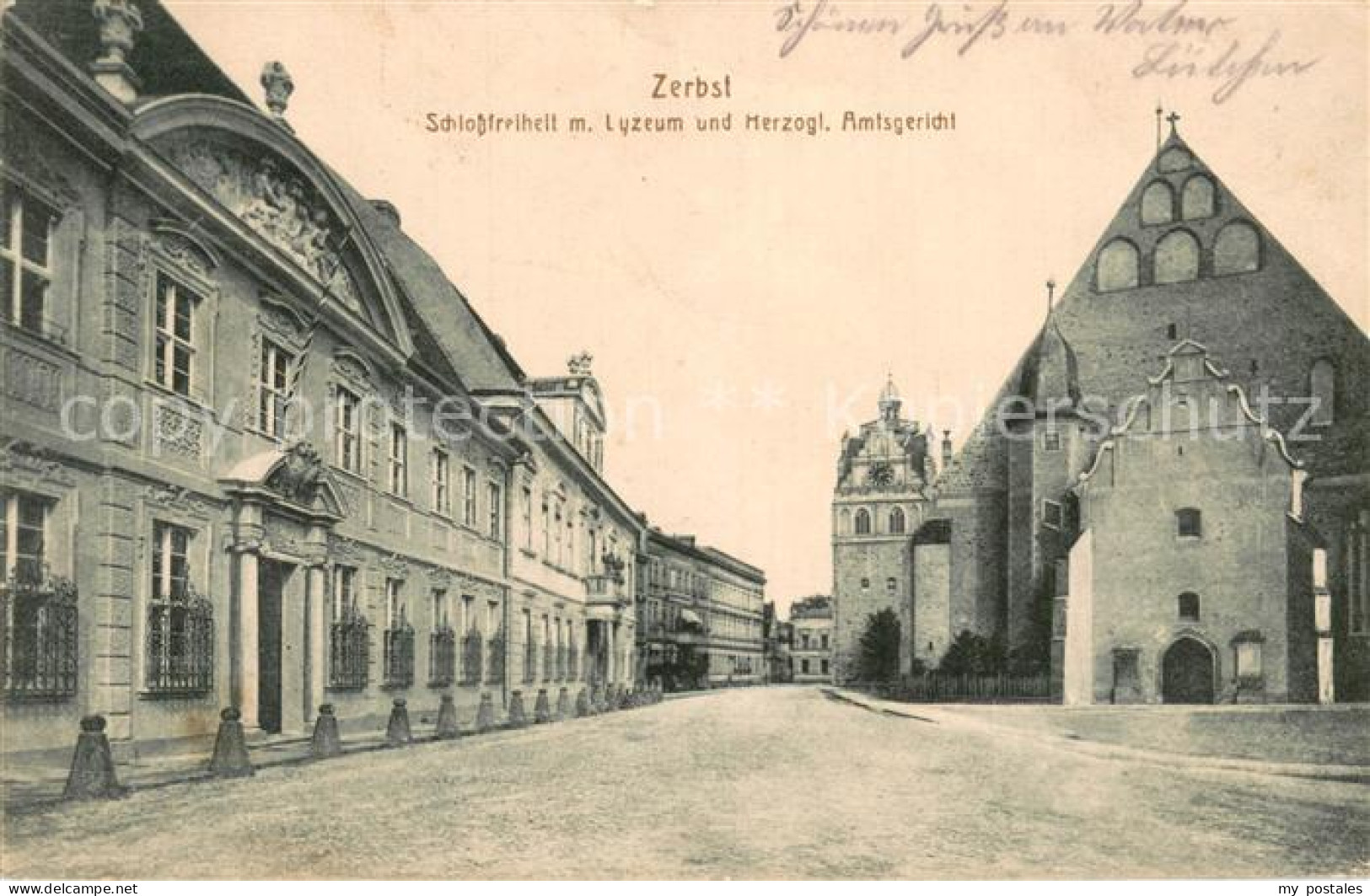 73767532 Zerbst Schlossfreiheit M. Lyzeum U. Herzogl. Amtsgericht Feldpost Zerbs - Zerbst