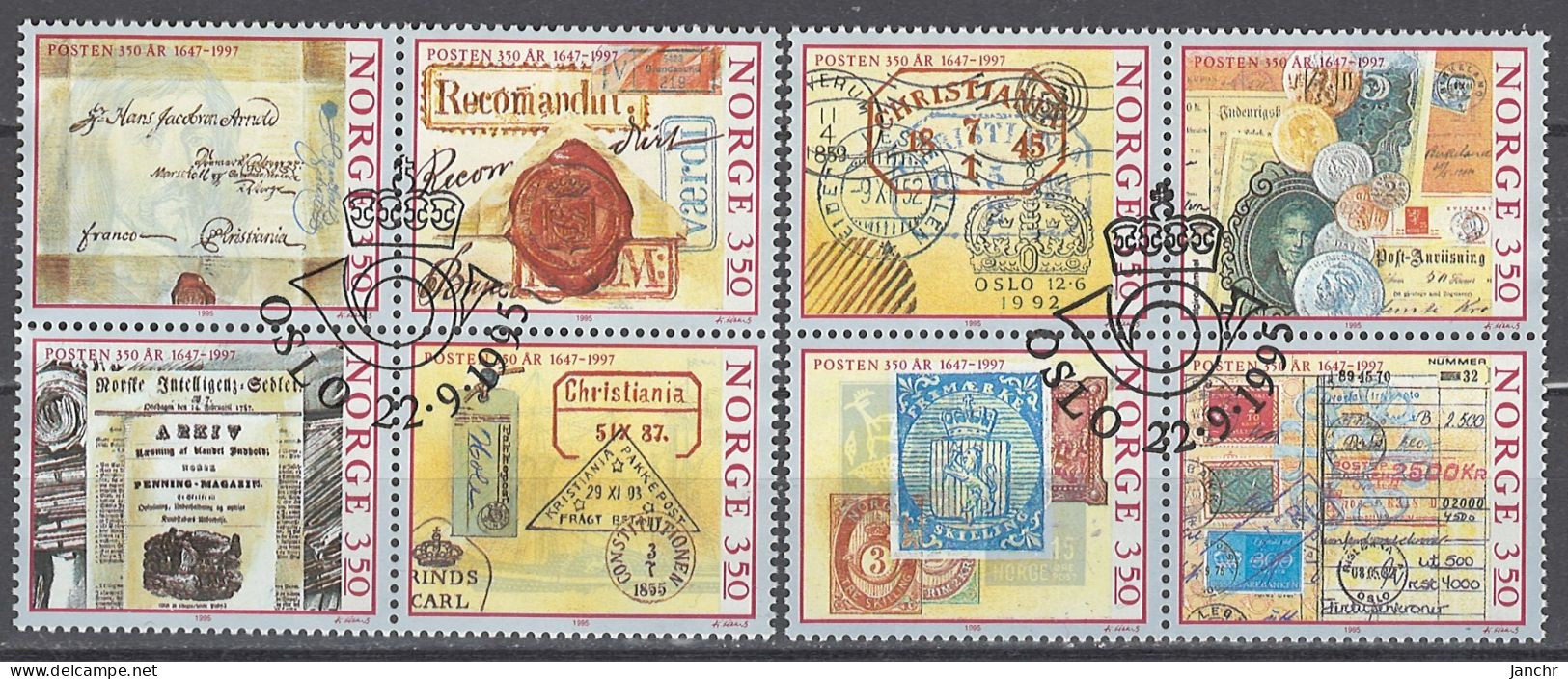 Norwegen Norway 1995. Mi.Nr. 1189-1196, Used O - Gebraucht