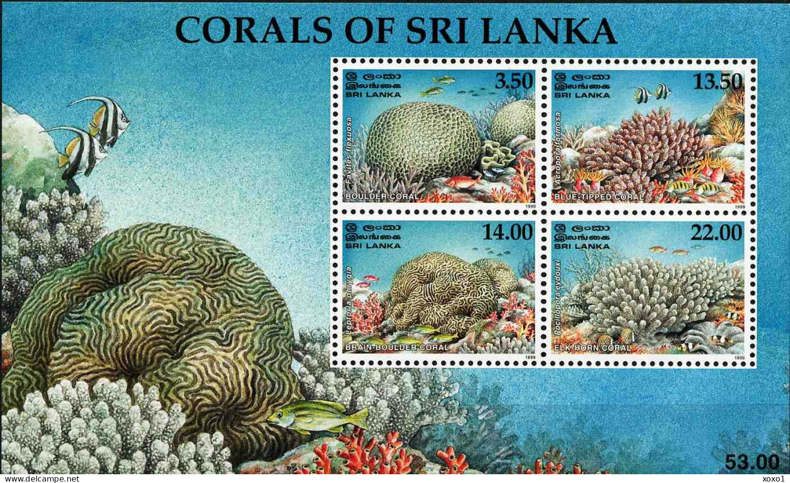 Sri Lanka 2000 MiNr. (Block 80) Marine Life, Corals S\sh MNH ** 5.50 € - Sri Lanka (Ceylan) (1948-...)