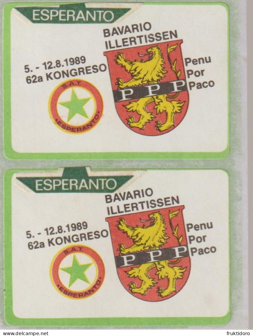 Esperanto Labels - Glumarko - 62nd SAT Conference In Illertissen (Germany) - 62a SAT-Kongreso En Illertissen 1989 - Esperánto