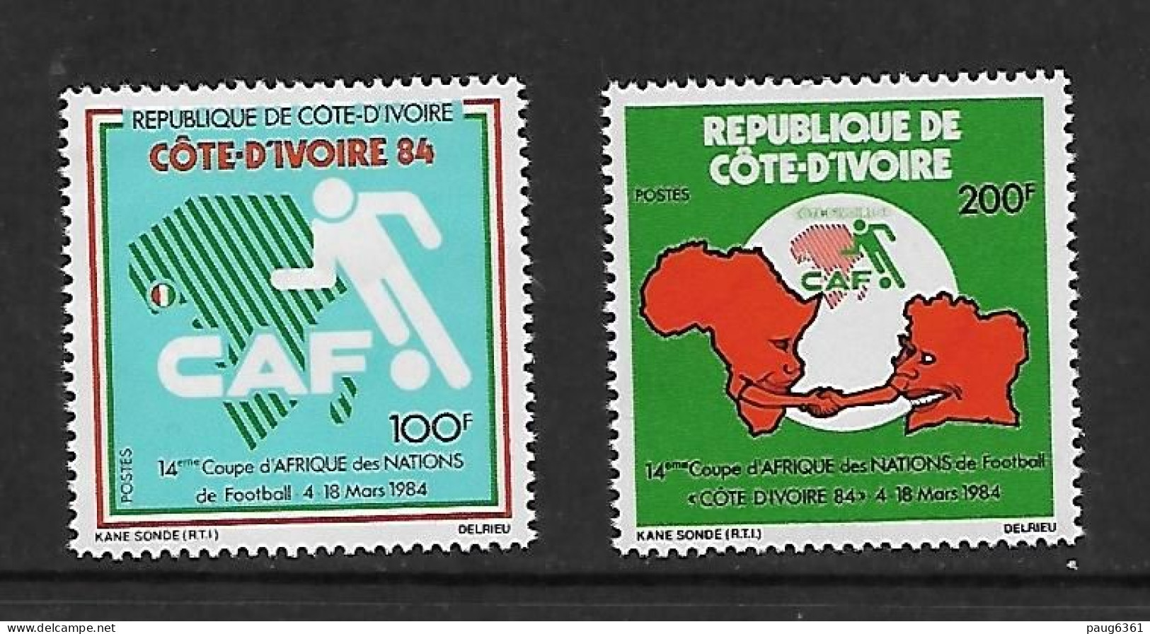 COTE D'IVOIRE 1984 FOOTBALL  YVERT N°678/679  NEUF MNH** - Afrika Cup