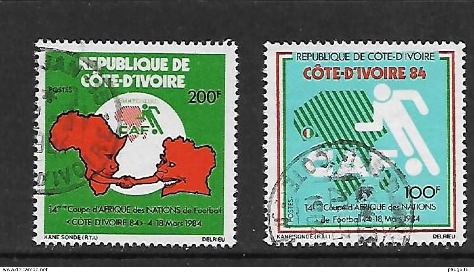 COTE D'IVOIRE 1984 FOOTBALL   YVERT N°678/679  OBLITERE - Coupe D'Afrique Des Nations