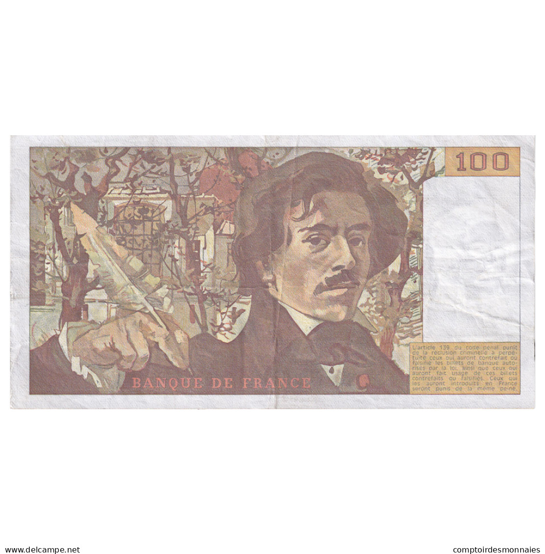 France, 100 Francs, Delacroix, 1986, V.106, TB, Fayette:69.10, KM:154b - 100 F 1978-1995 ''Delacroix''
