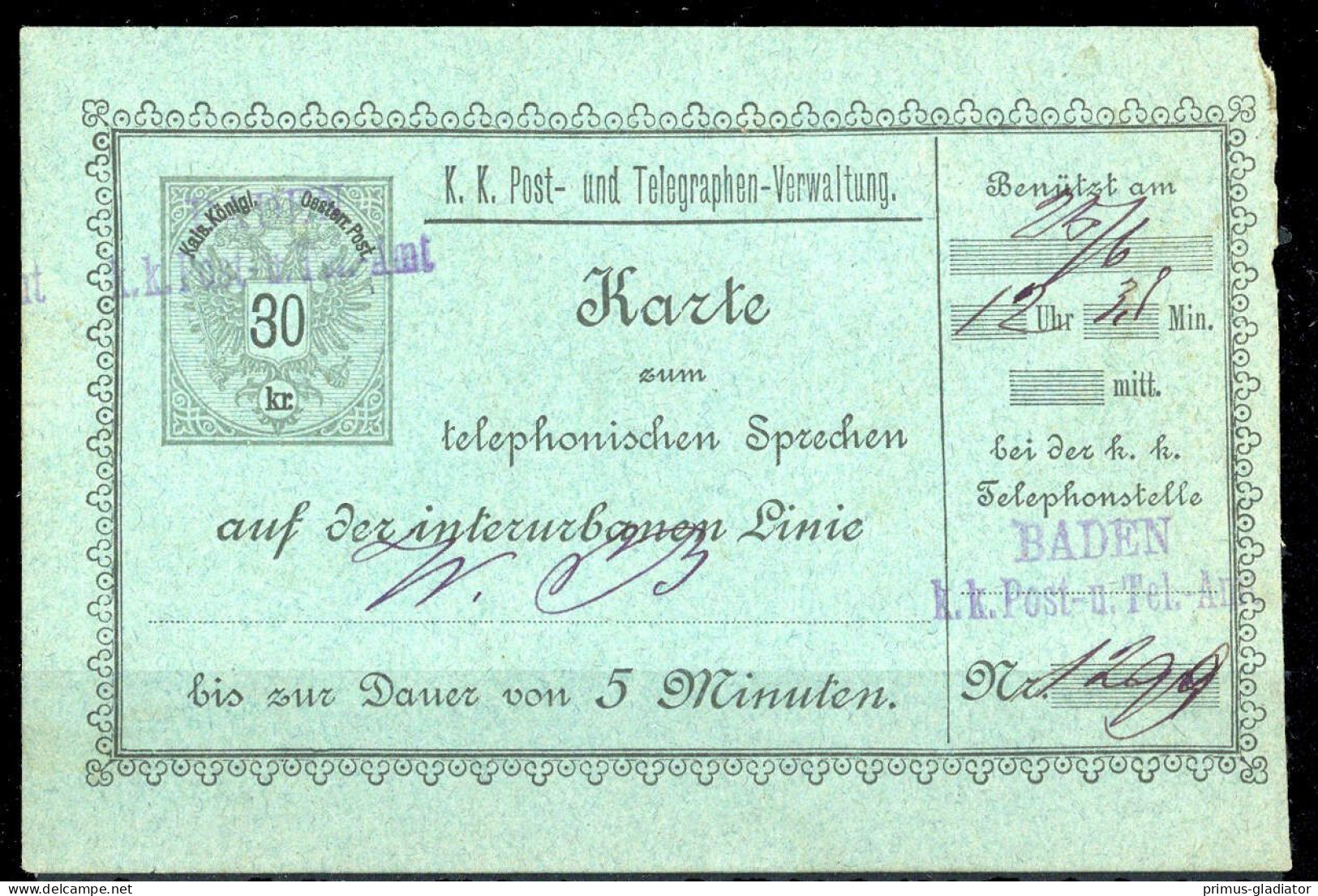 1890, Österreich, TK 6, Brief - Matasellos Mecánicos