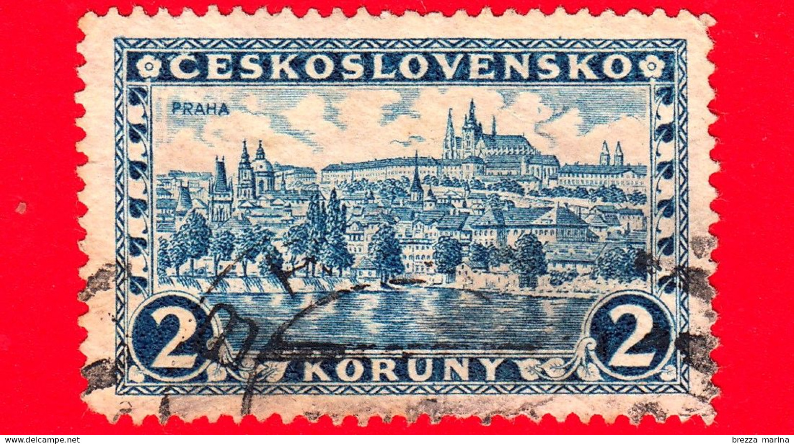 CECOSLOVACCHIA - Usato - 1926 - Vedute Di Città - Praga, Hradcany E Ponte Carlo - 2 - Used Stamps