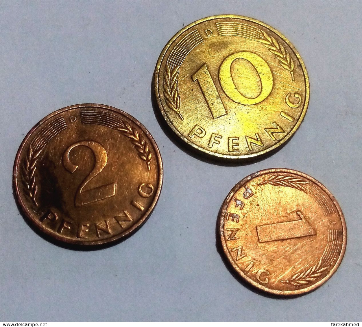 1, 2, 10 Pfennig Allemagne / Gemany 1966 - Agouz - Collections