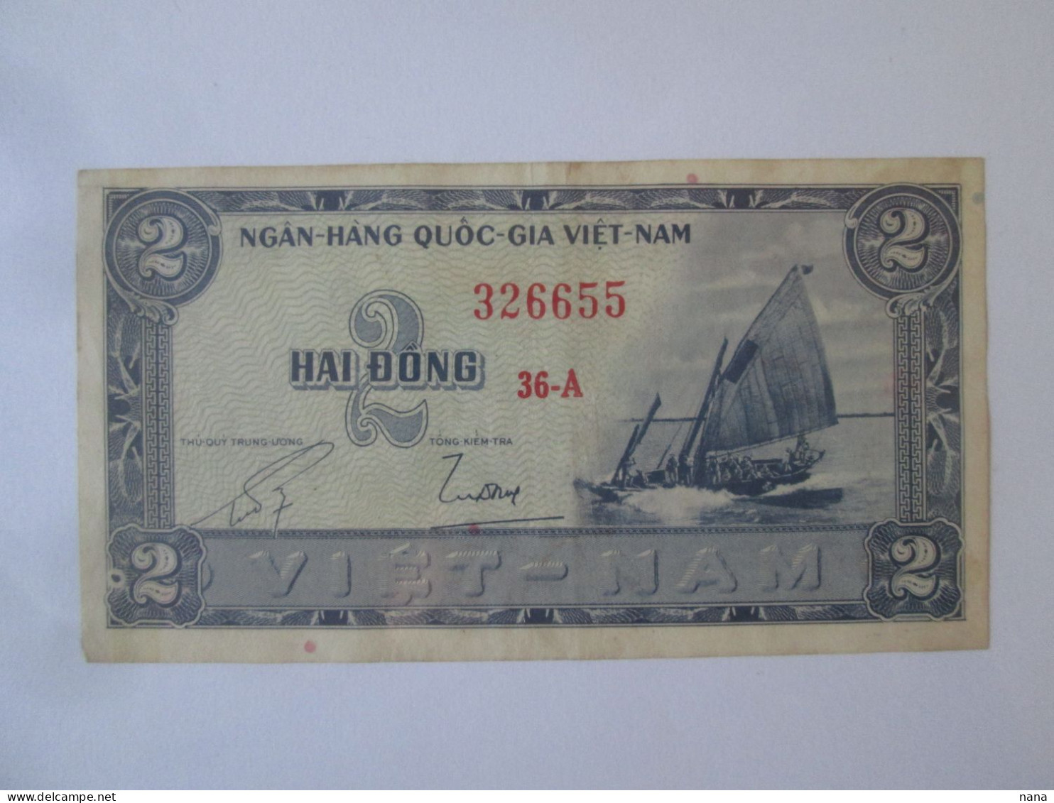 South Vietnam 2 Dong 1955 Banknote Very Good Conditions See Pictures - Vietnam