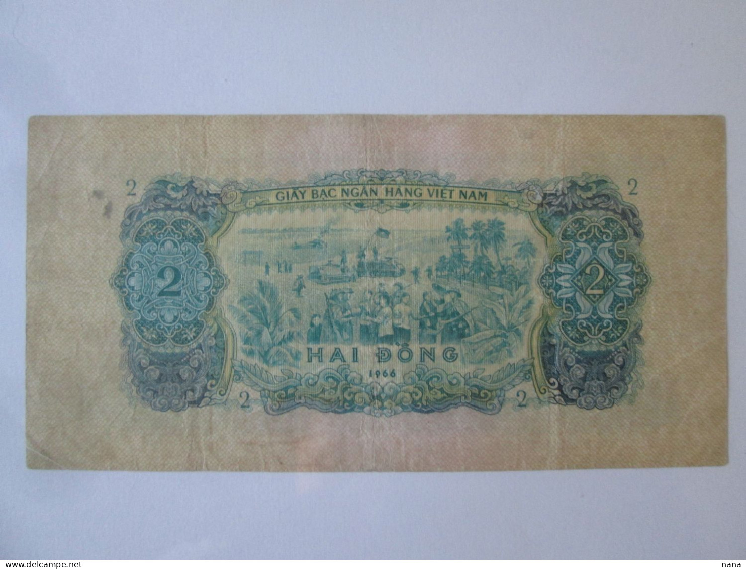 South Vietnam 2 Dong 1966 Banknote See Pictures - Vietnam