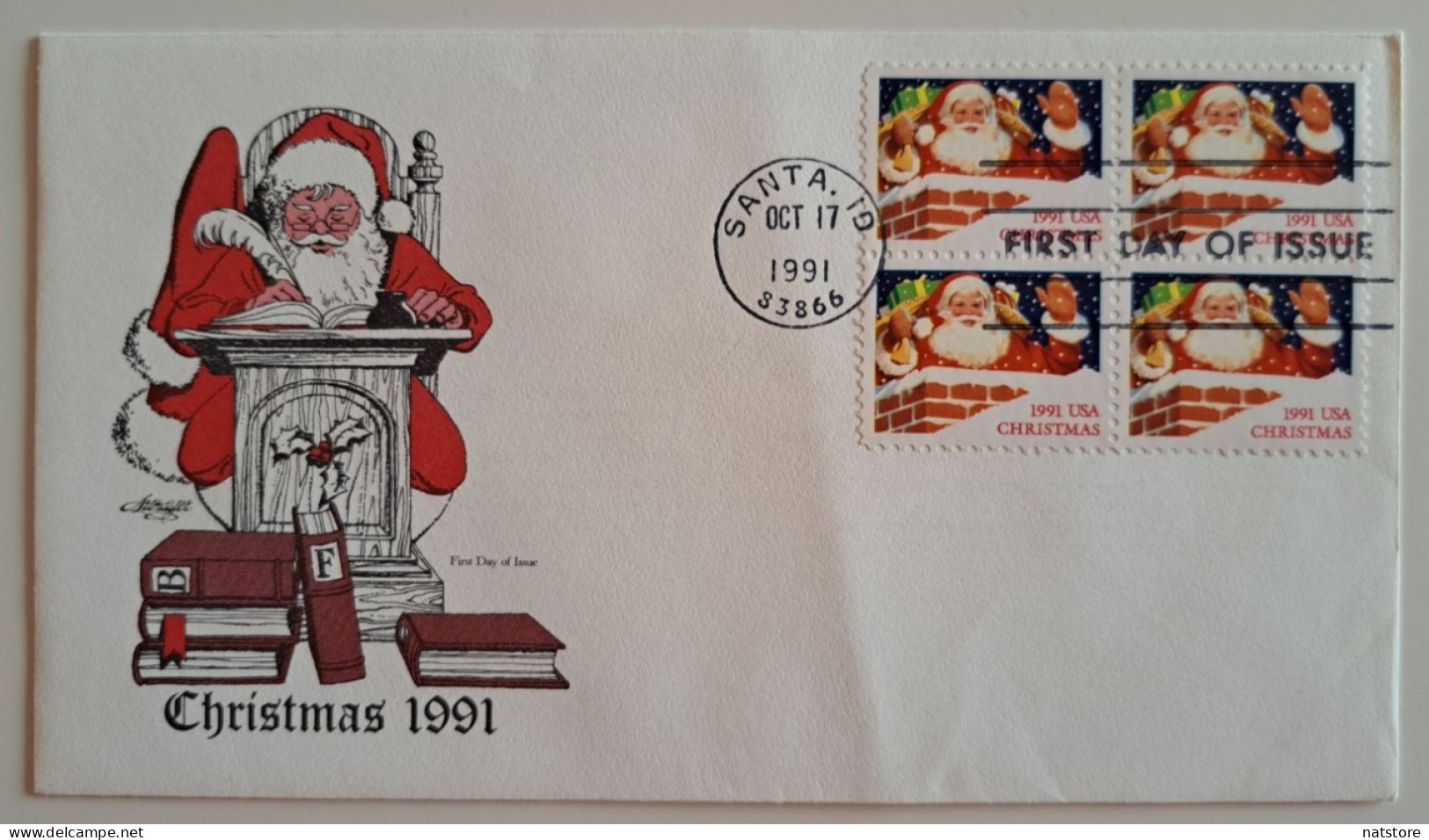 1991..USA.. FDC WITH STAMPS AND POSTMARKS..Christmas Stamps - (29 Cents) - 1991-2000