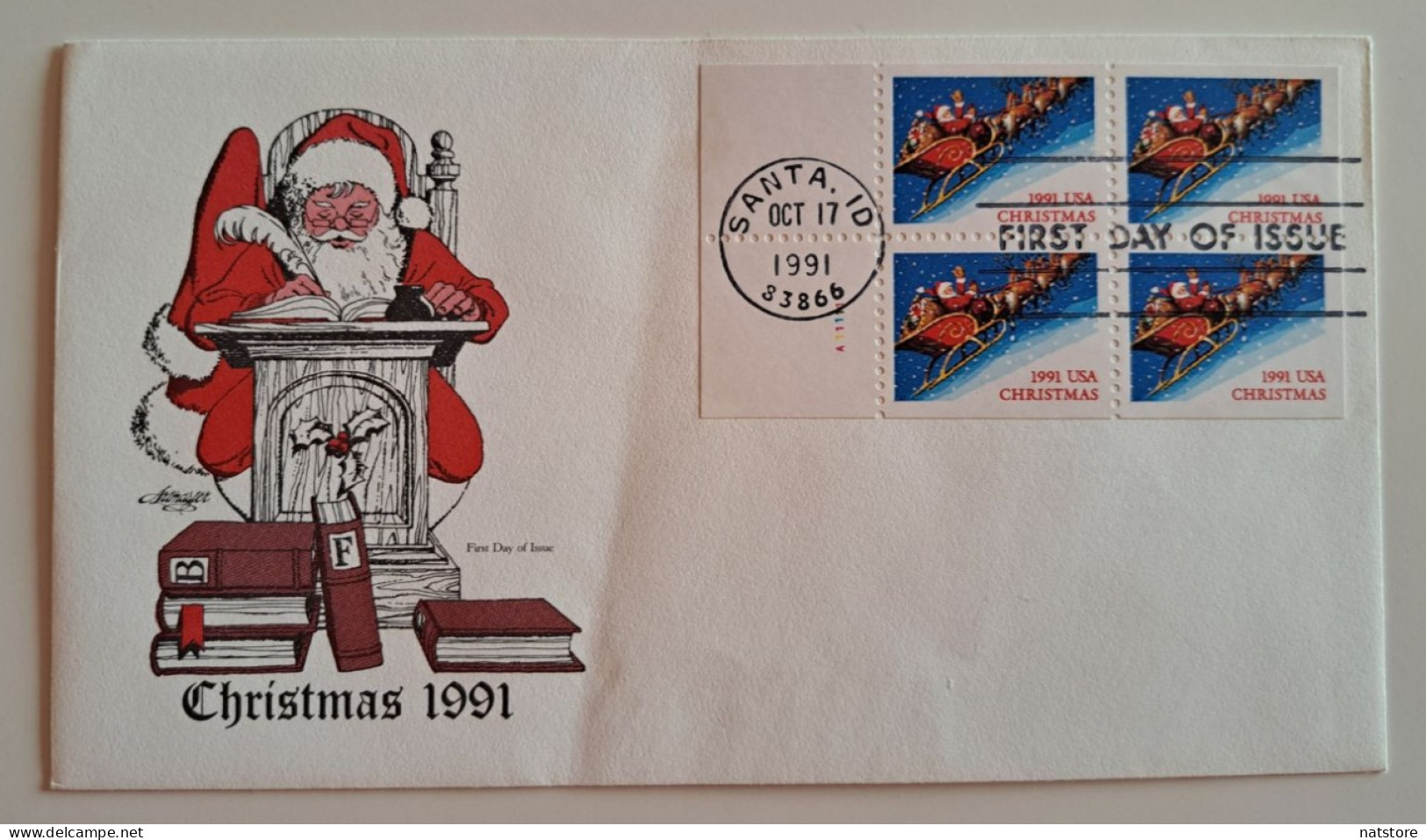 1991..USA.. FDC WITH STAMPS AND POSTMARKS..Christmas Stamps - (29 Cents) - 1991-2000