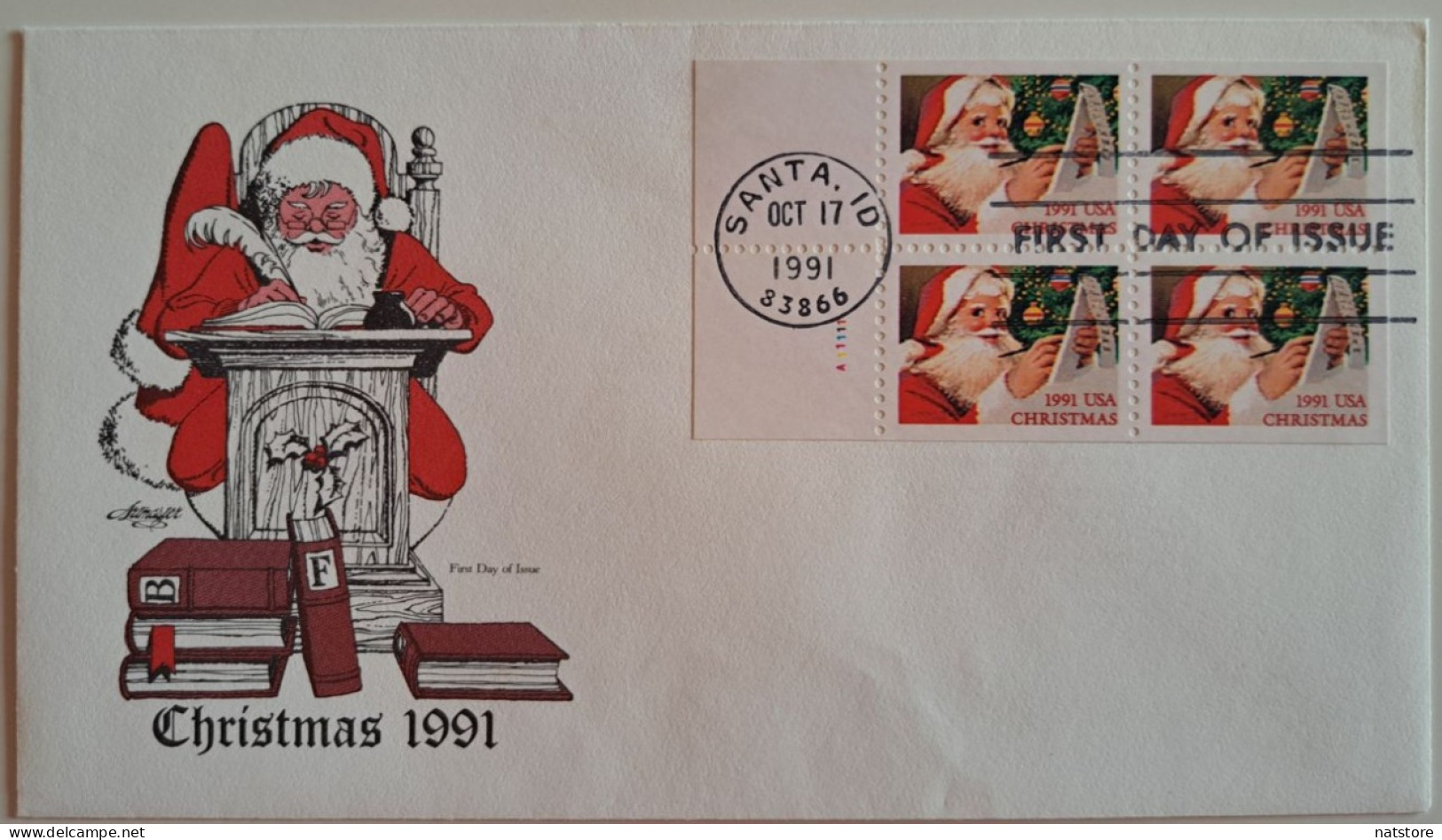 1991..USA.. FDC WITH STAMPS AND POSTMARKS..Christmas Stamps - (29 Cents) - 1991-2000