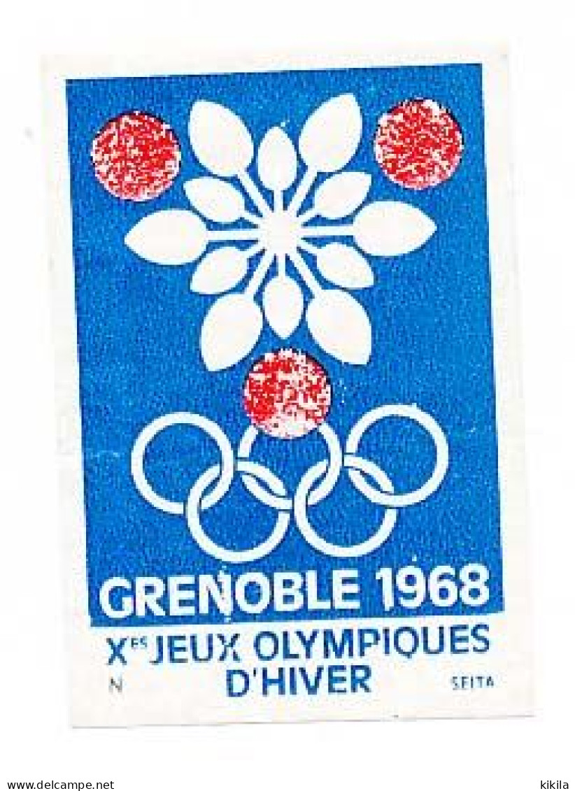 Étiquette D'une Boite D'allumette De La SEITA  Marquée N Jeux Olympiques D'Hiver GRENOBLE 1968 - Andere & Zonder Classificatie