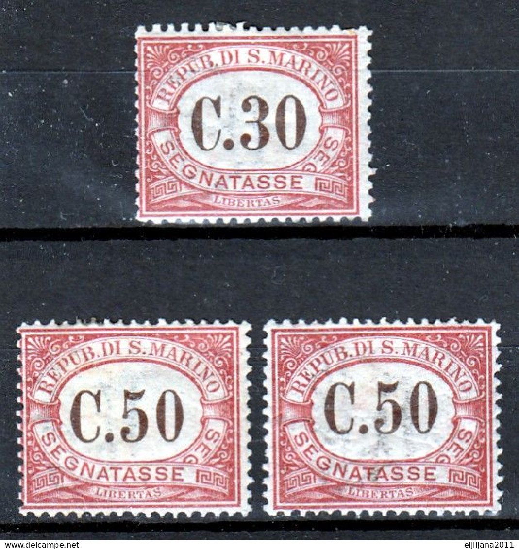 ⁕ San Marino 1924 ⁕ Segnatasse / Postage Due ⁕ 3v MH - Portomarken