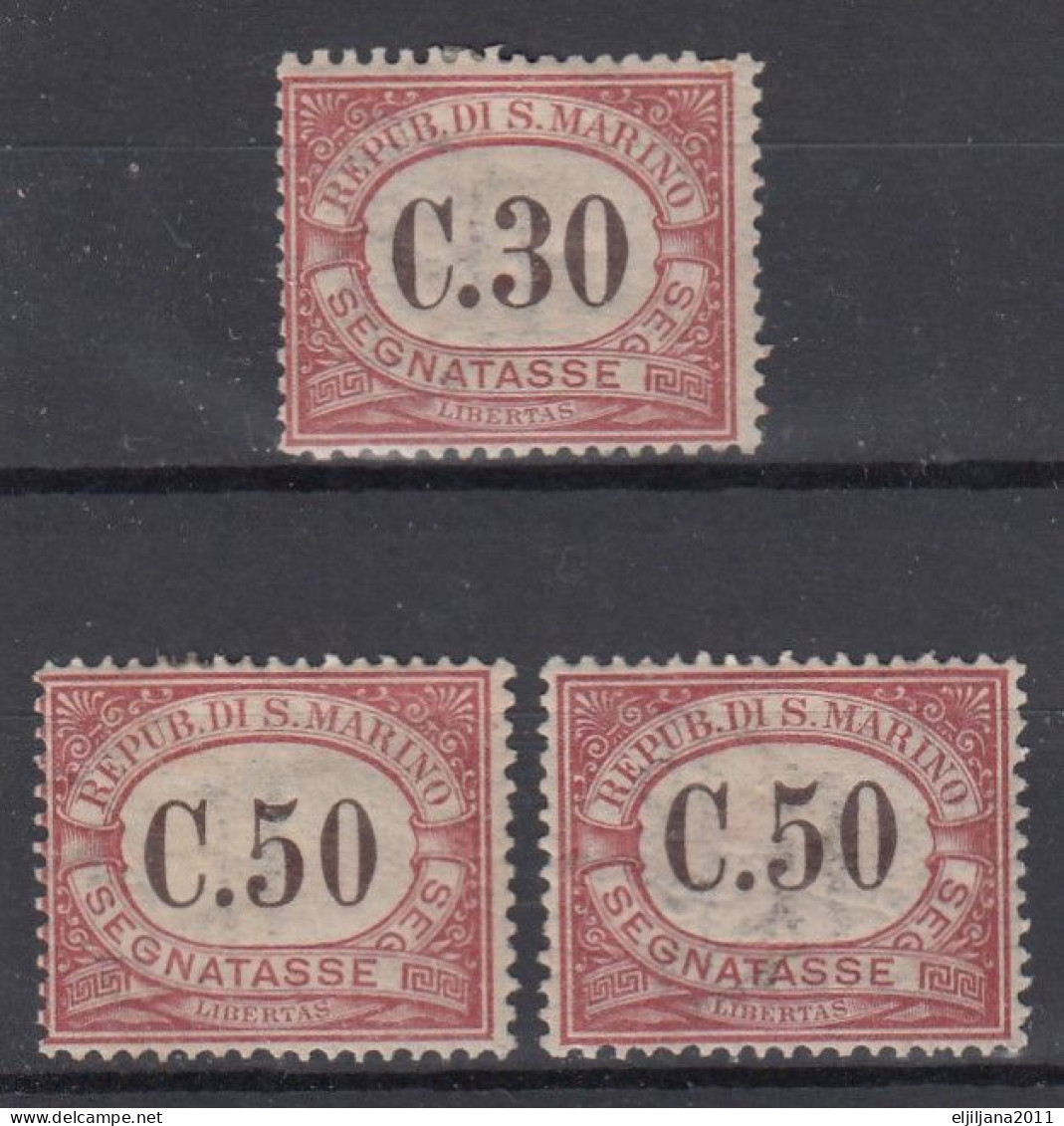 ⁕ San Marino 1924 ⁕ Segnatasse / Postage Due ⁕ 3v MH - Timbres-taxe