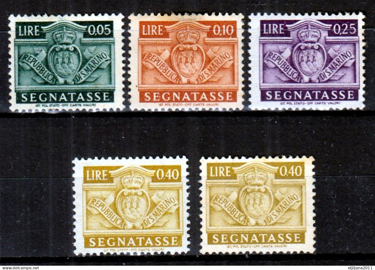 ⁕ San Marino 1945 ⁕ Segnatasse / Postage Due ⁕ 5v MH - Segnatasse