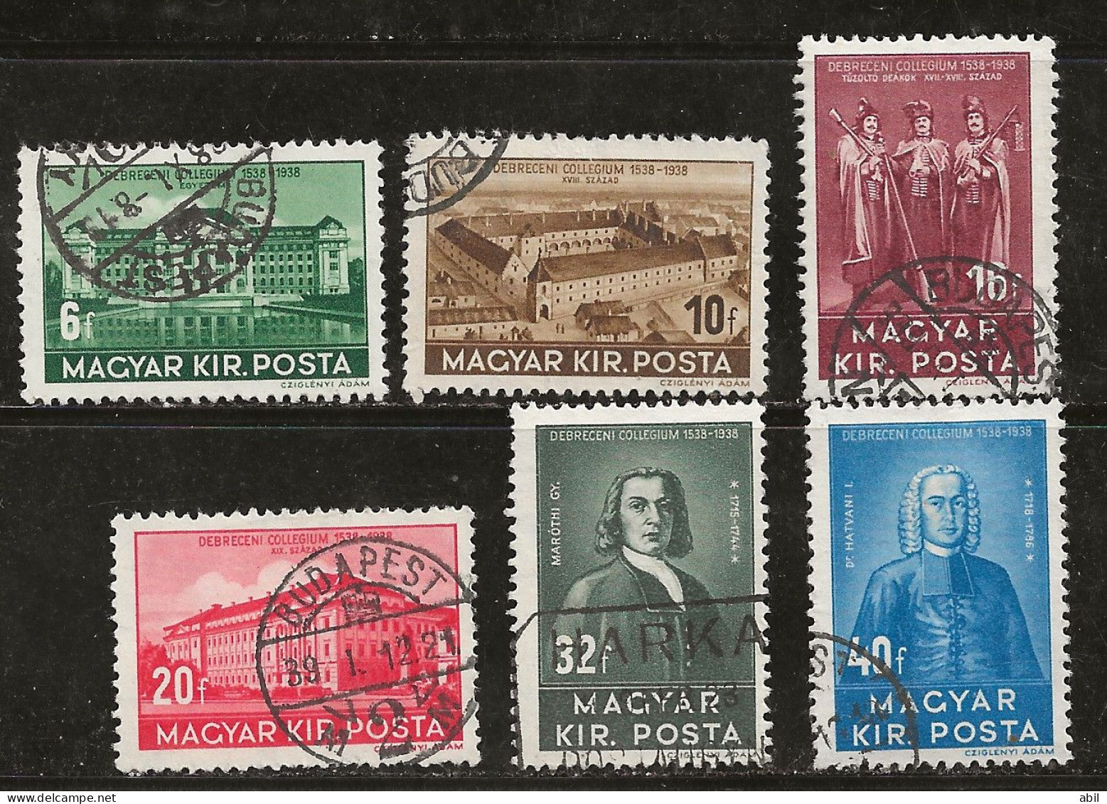 Hongrie 1938 N°Y.T. :  513 à 518 Obl. - Usati