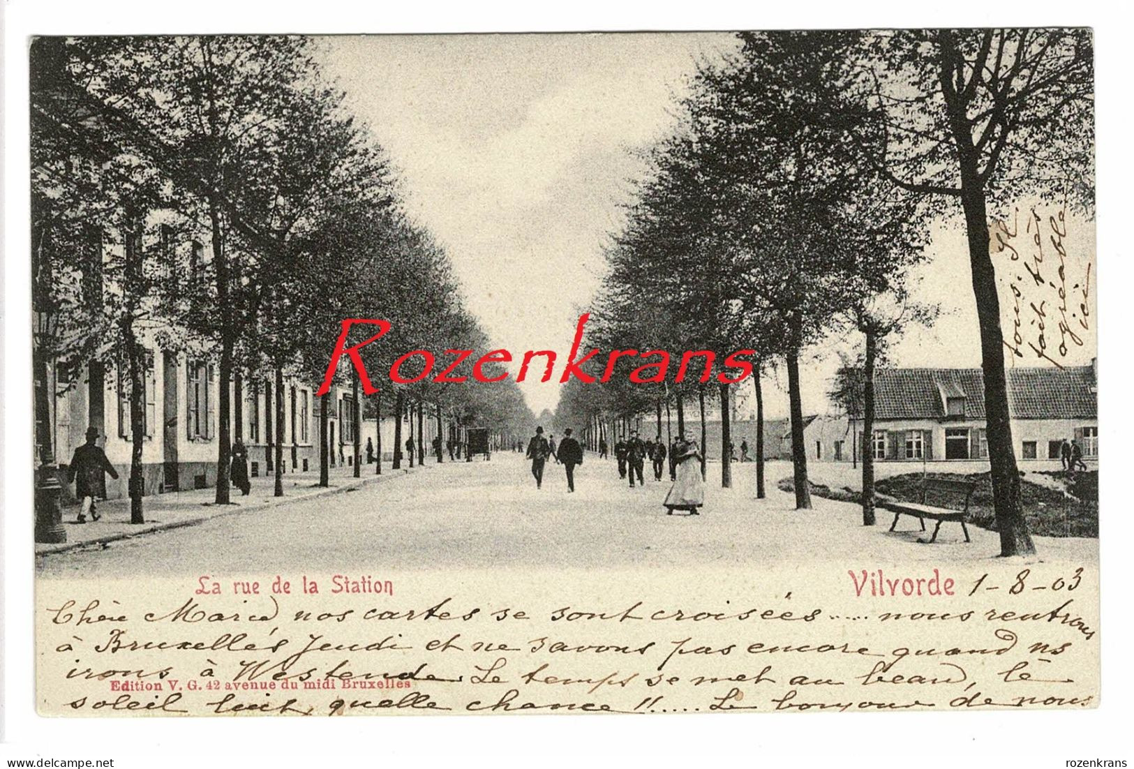 Vroege Kaart 1903 Vilvoorde Vilvorde Stationlei La Rue De La Station (In Mooie Staat) - Vilvoorde