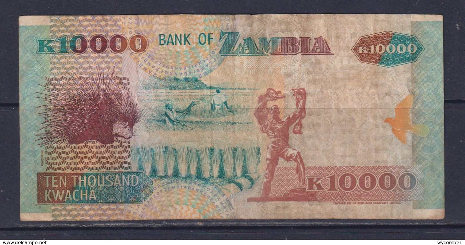 ZAMBIA - 2001 10000 Shillings Circulated Banknote - Zambia