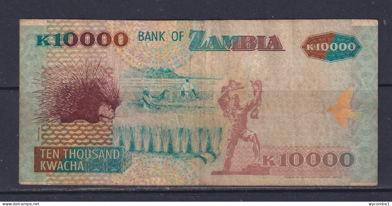 ZAMBIA - 2001 10000 Shillings Circulated Banknote - Zambia