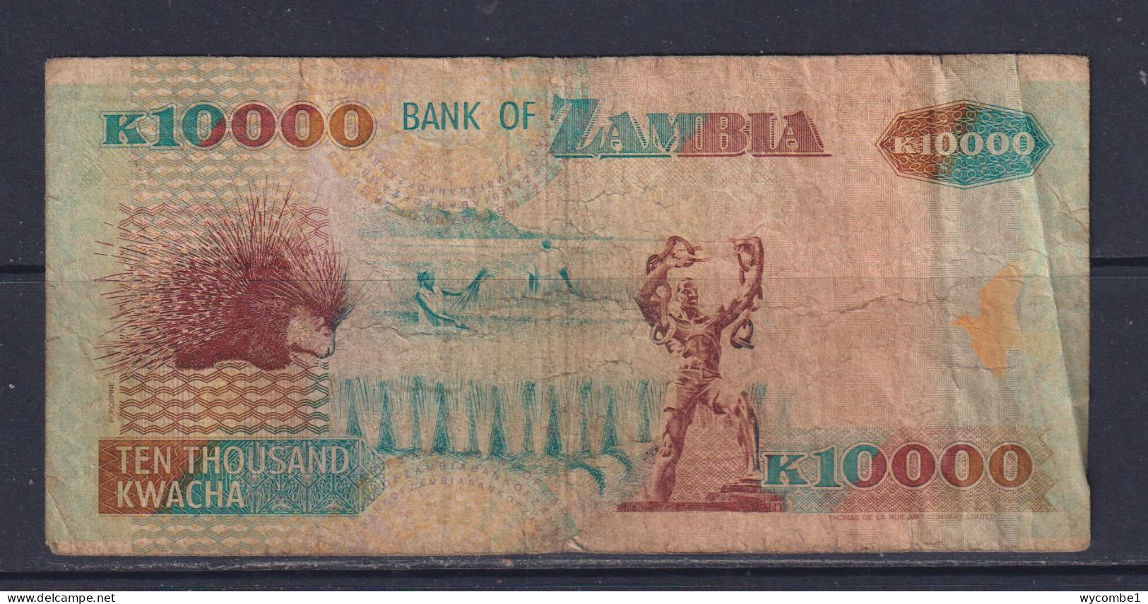 ZAMBIA - 1992 10000 Shillings Circulated Banknote - Zambia