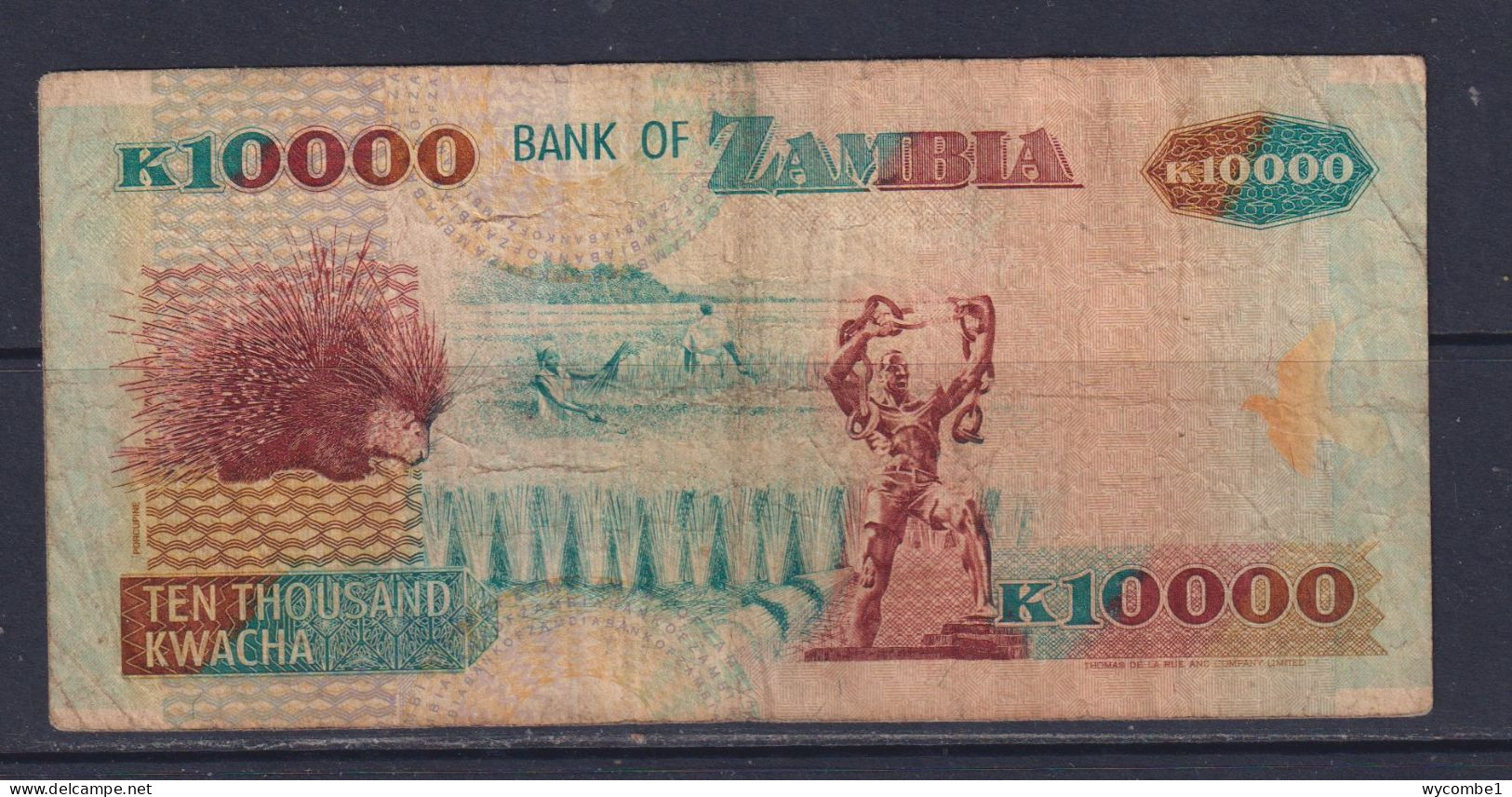 ZAMBIA - 1992 10000 Shillings Circulated Banknote - Zambia