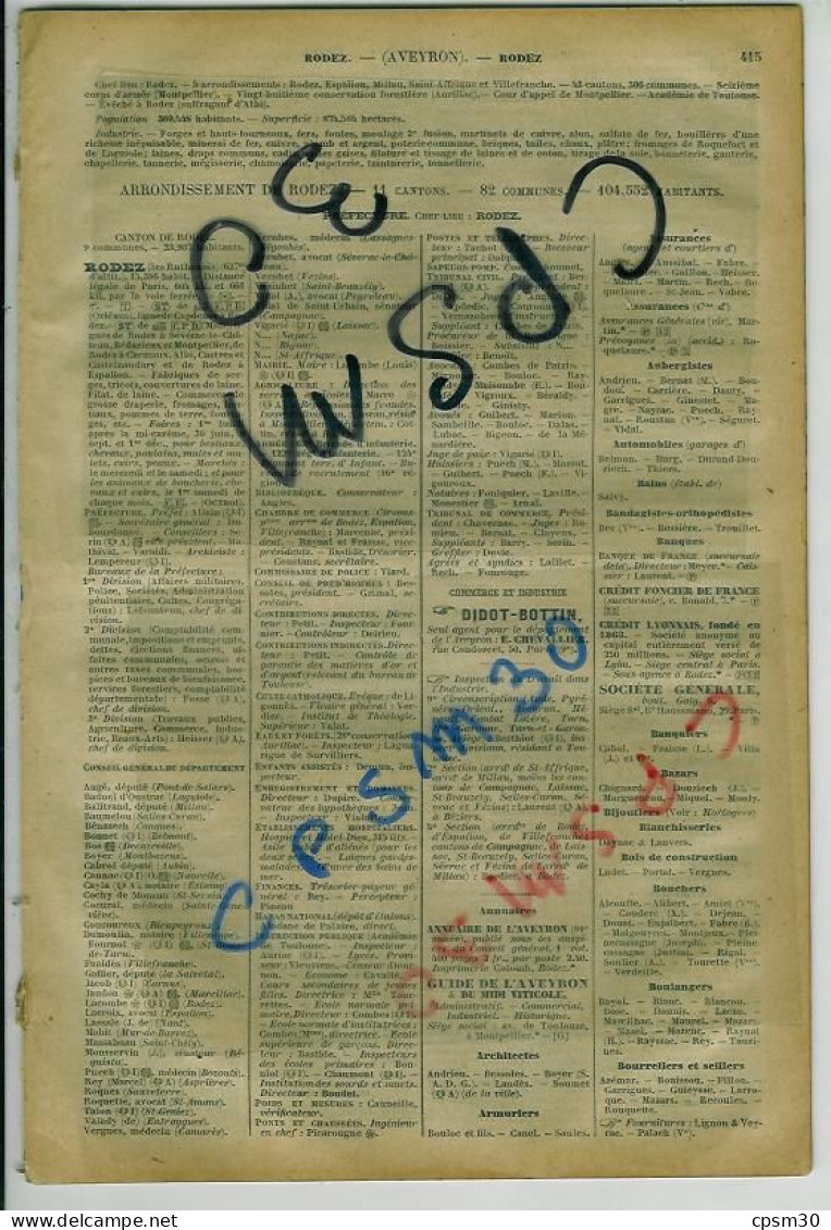 ANNUAIRE - 12 - Département Aveyron - Année 1918 - édition Didot-Bottin - 28 Pages - Elenchi Telefonici