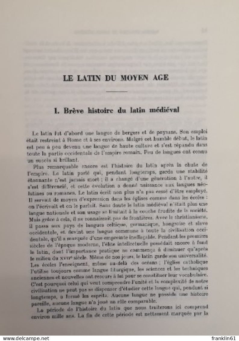 Manuel Pratique De Latin Médiéval. Connaissance Des Langues. Volume IV. - Sonstige & Ohne Zuordnung