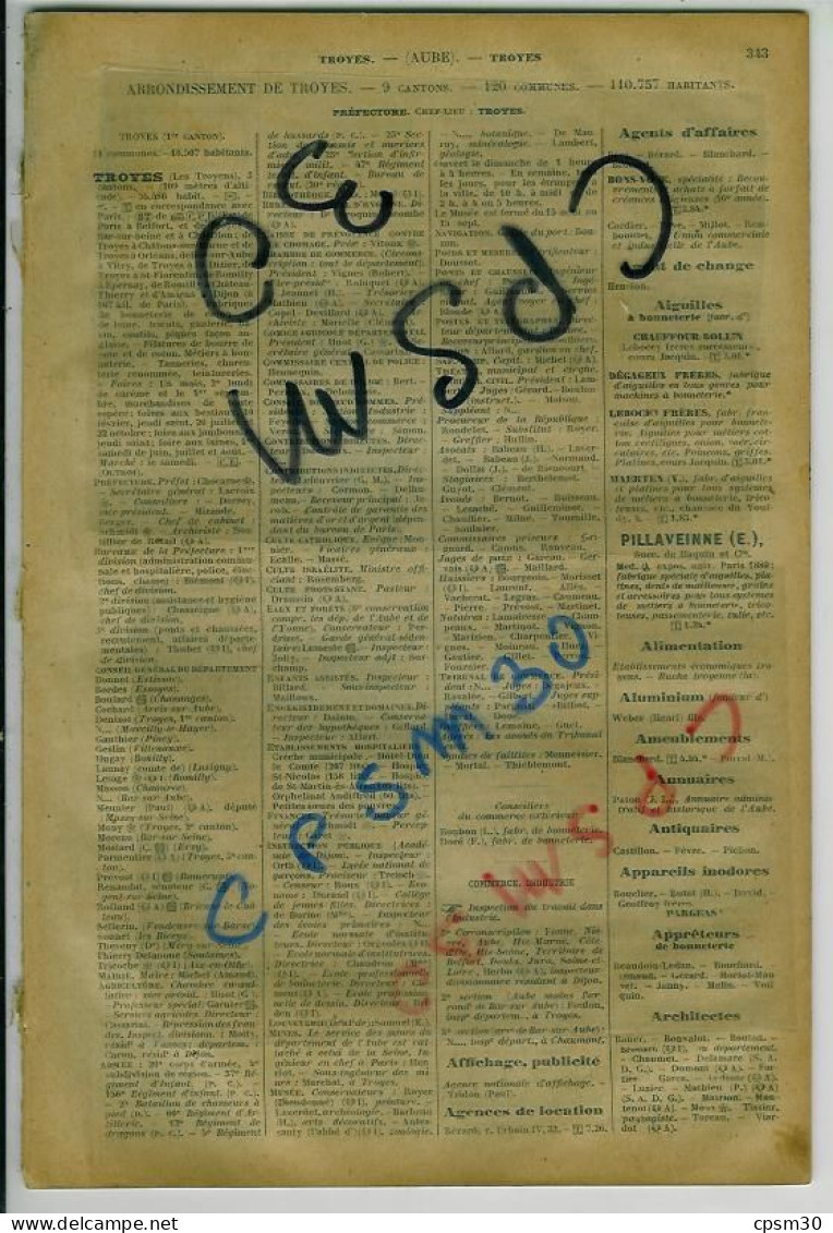 ANNUAIRE - 10 - Département Aube - Année 1918 - édition Didot-Bottin - 36 Pages - Telefoonboeken