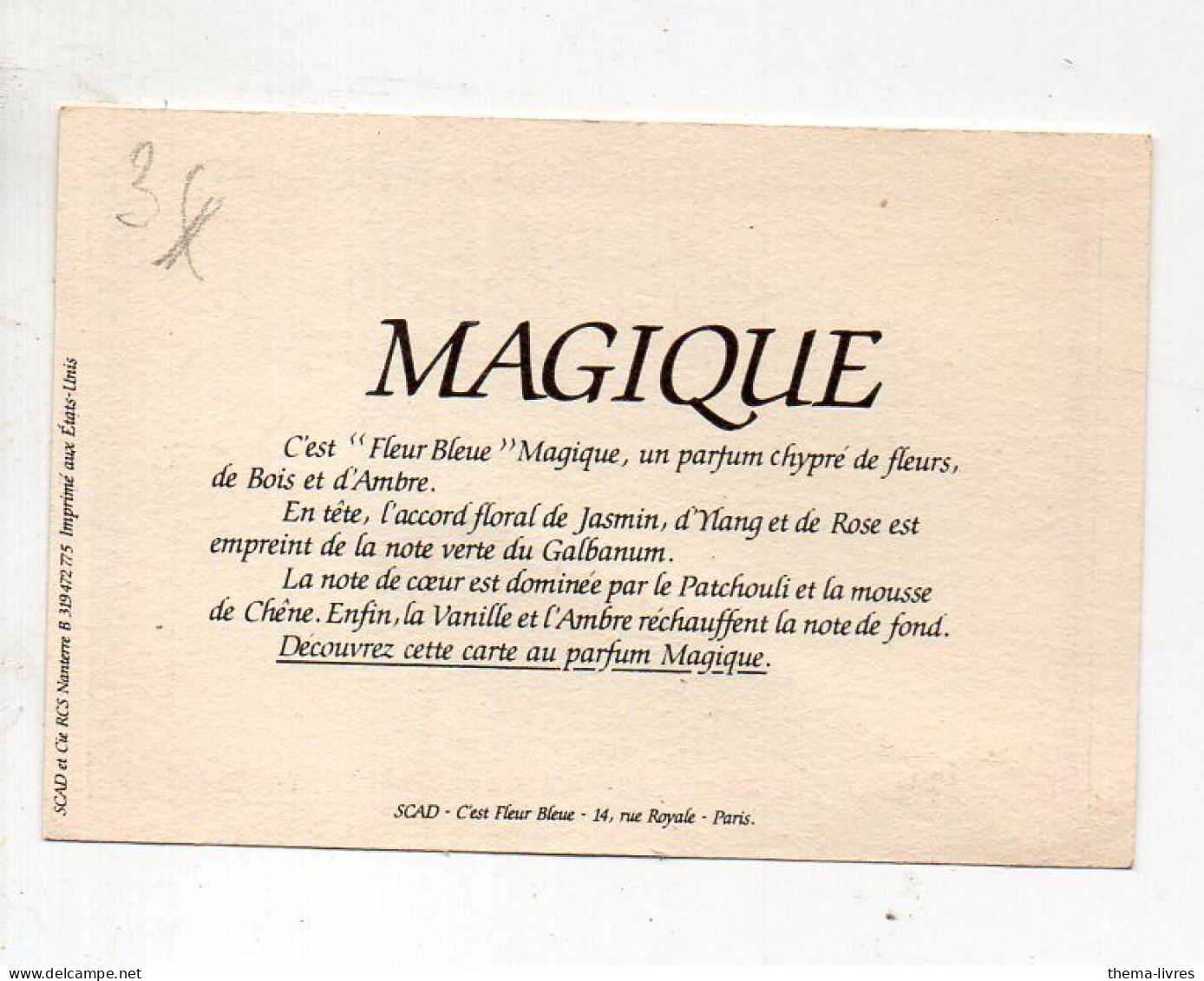 Carte  Parfumée  FLEUR BLEUE  (PPP46242) - Vintage (until 1960)