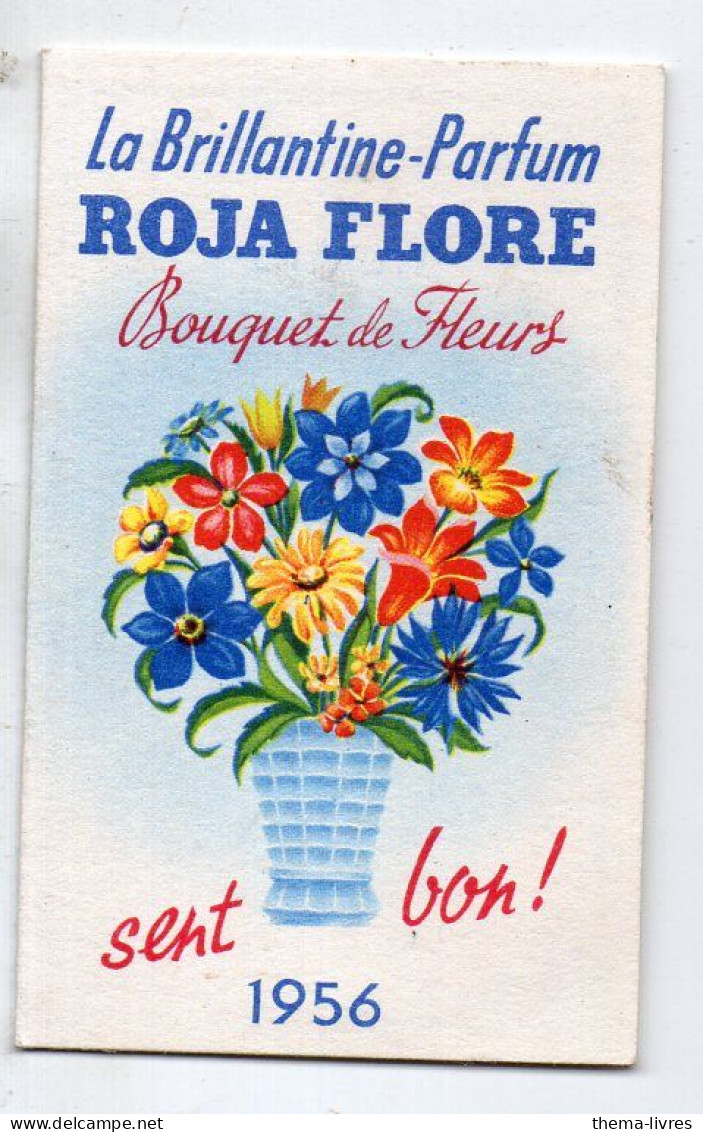 Carte  Parfumée-calendrier 1956  ROJA FLORE     (PPP46241) - Vintage (until 1960)