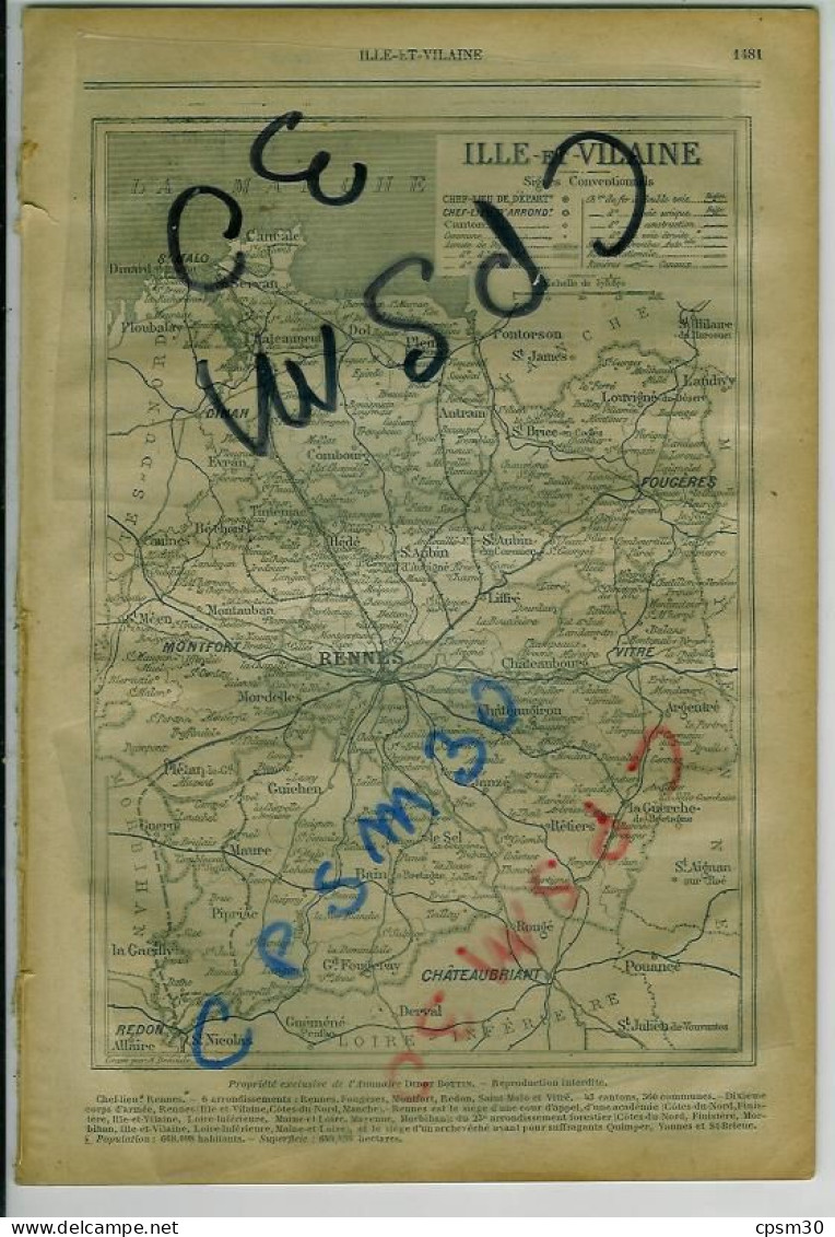 ANNUAIRE - 35 - Département Ile Et Vilaine - Année 1918 - édition Didot-Bottin - 40 Pages - Telefonbücher
