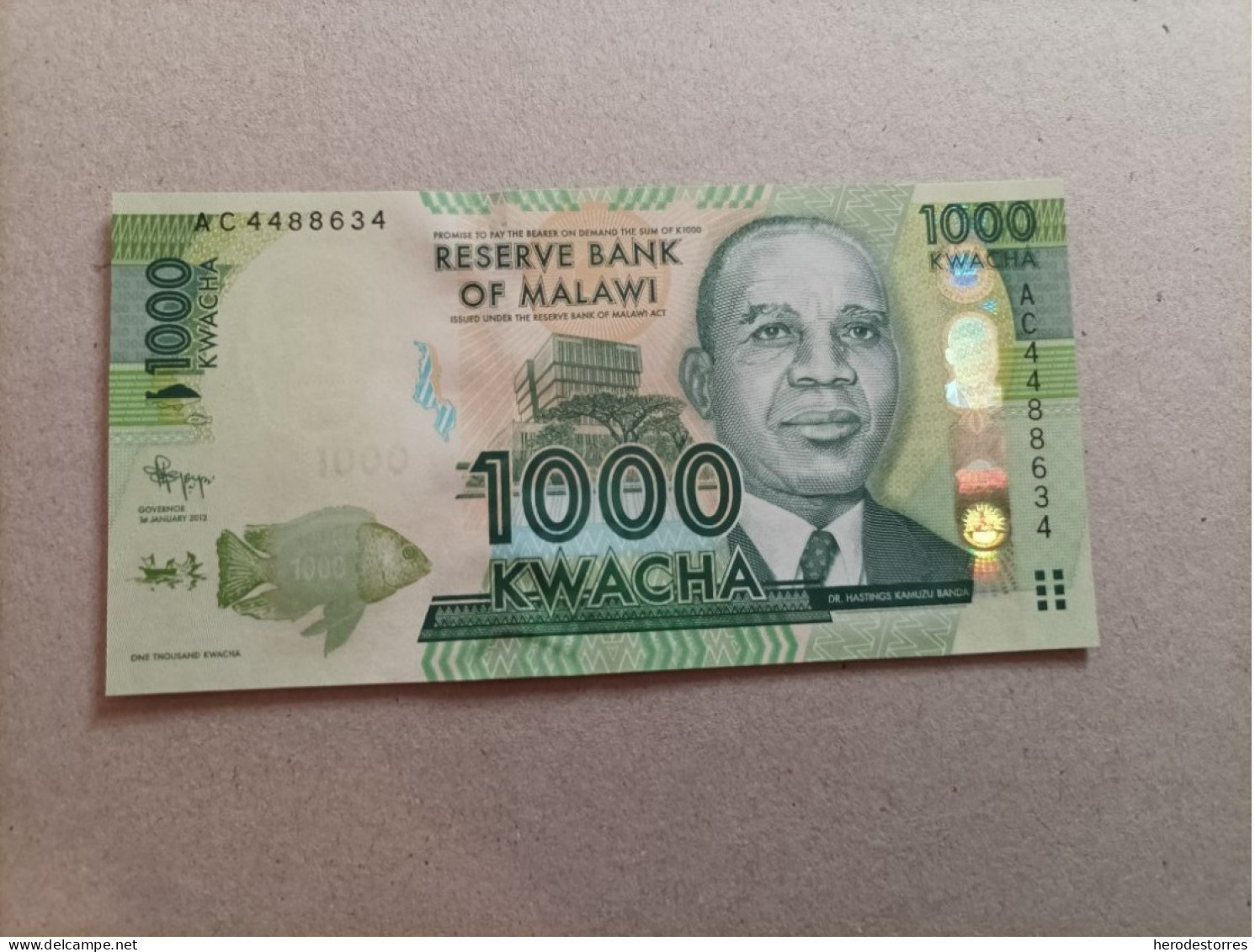 Billete De Malawi 1000 Kwacha, Año 2012, UNC - Malawi