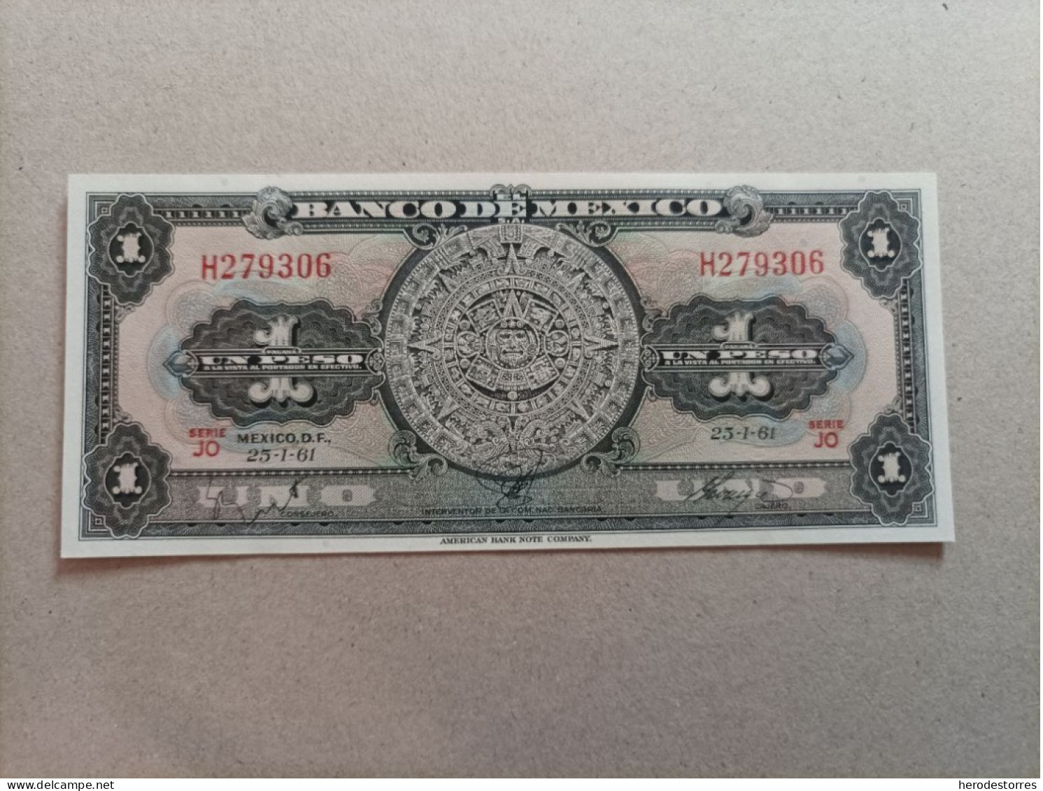 Billete De México 1 Peso Del Año 1961, UNC - Mexique