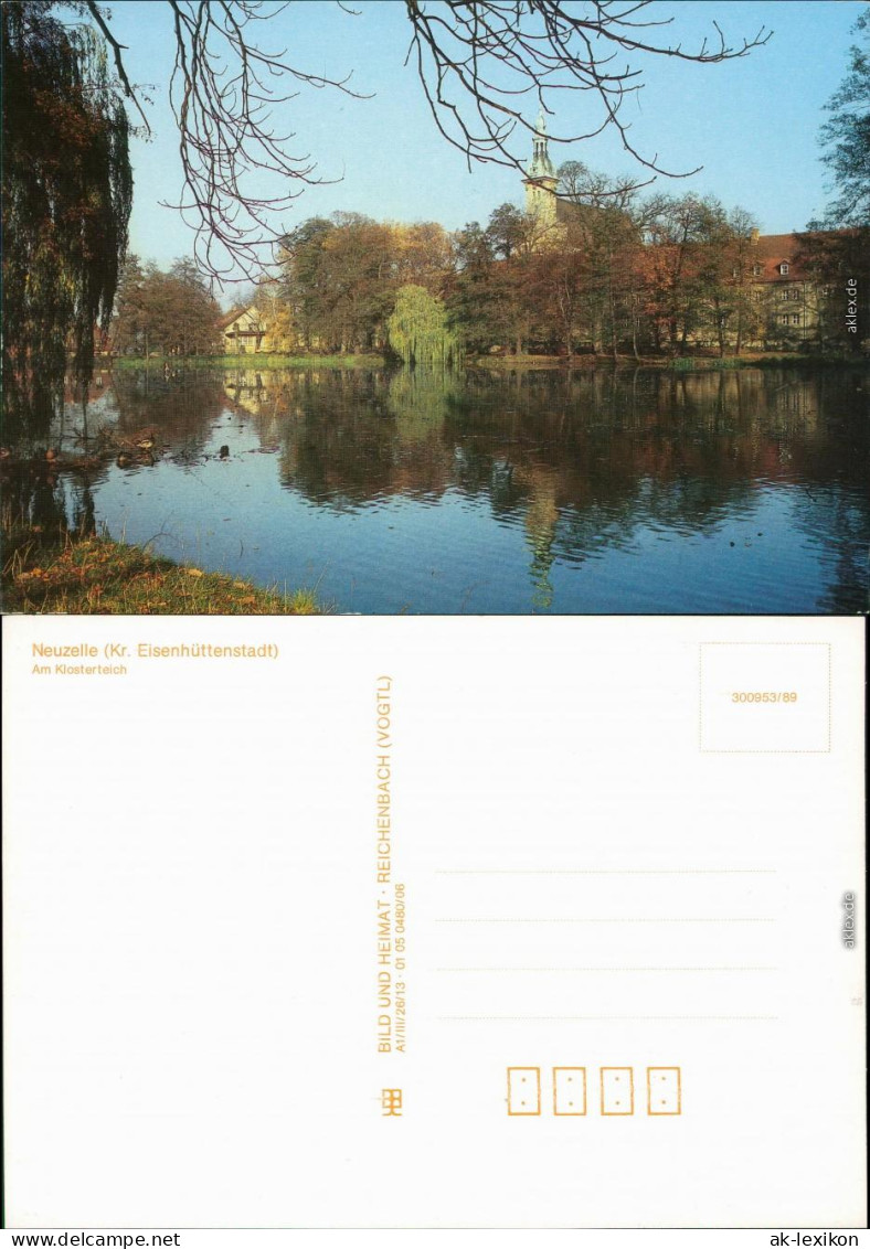 Ansichtskarte Neuzelle Klosterteich Und -Kath. Stiftskirche St. Marien 1989 - Neuzelle