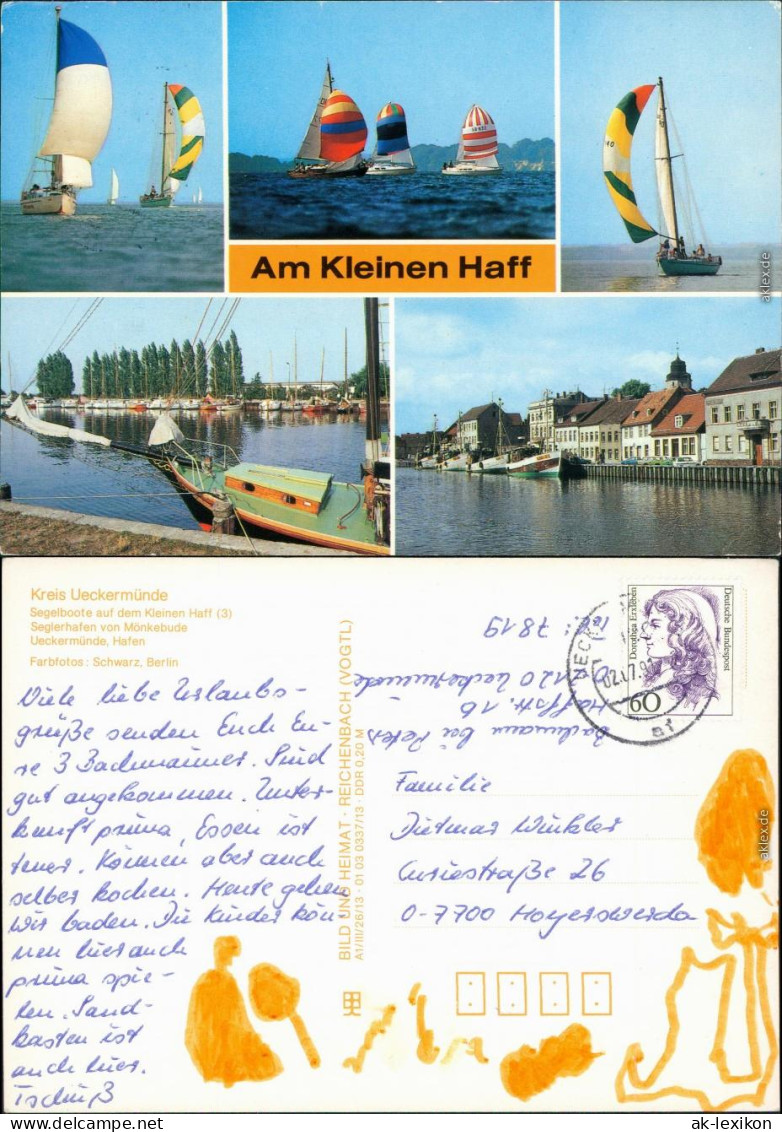 Ueckermünde Segelboote Auf Dem Kleinen Haff, Seglerhafen Mönkebude, Hafen G1991 - Ueckermuende