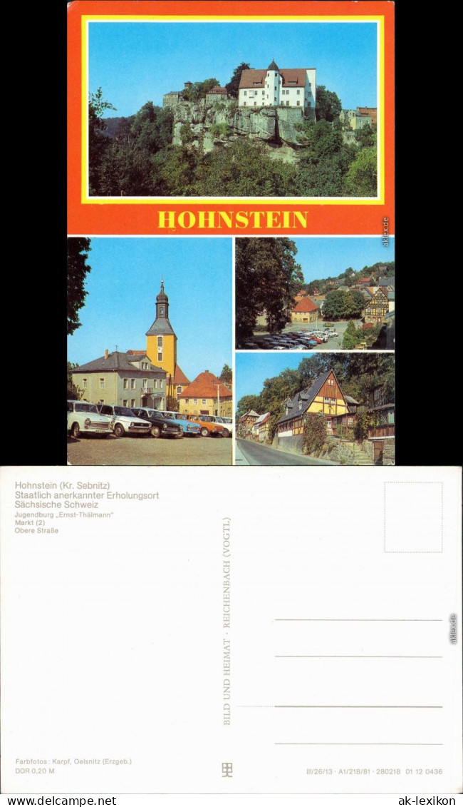 Hohnstein (Sächsische Schweiz) Obere Straße, Jugendburg   Marktplatz 1981 - Hohnstein (Sächs. Schweiz)