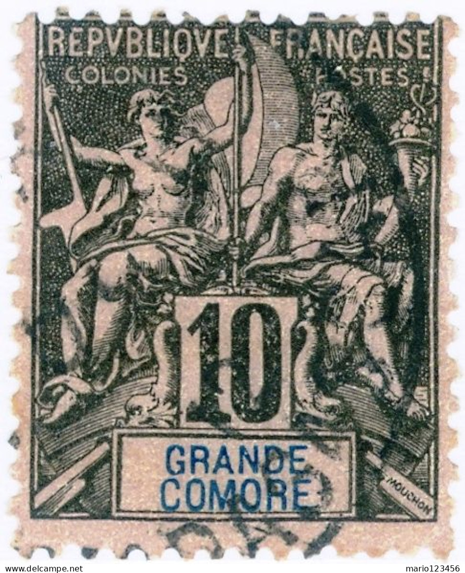 GRANDE COMORE, GRAND COMORO, TIPO GROUPE, 1897, USATI Mi:FR-GC 5, Scott:FR-GC 5, Yt:FR-GC 5 - Gebraucht