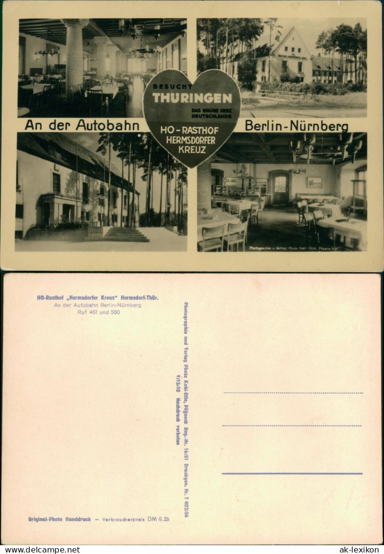 Hermsdorf (Thüringen) 4 Bild Innen U. Außen Raststätte Hermsdorfer Kreuz 1956  - Hermsdorf