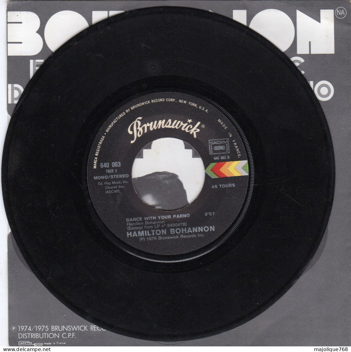 Disque De Hamilton Bohannon - Foot Stompin Music -Brunswick 640063 France 1975 - - Soul - R&B