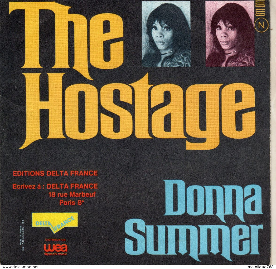 Disque De Donna Summer - The Hostage ( L'otage) - Delta France 811011 - France 1974 - - Soul - R&B