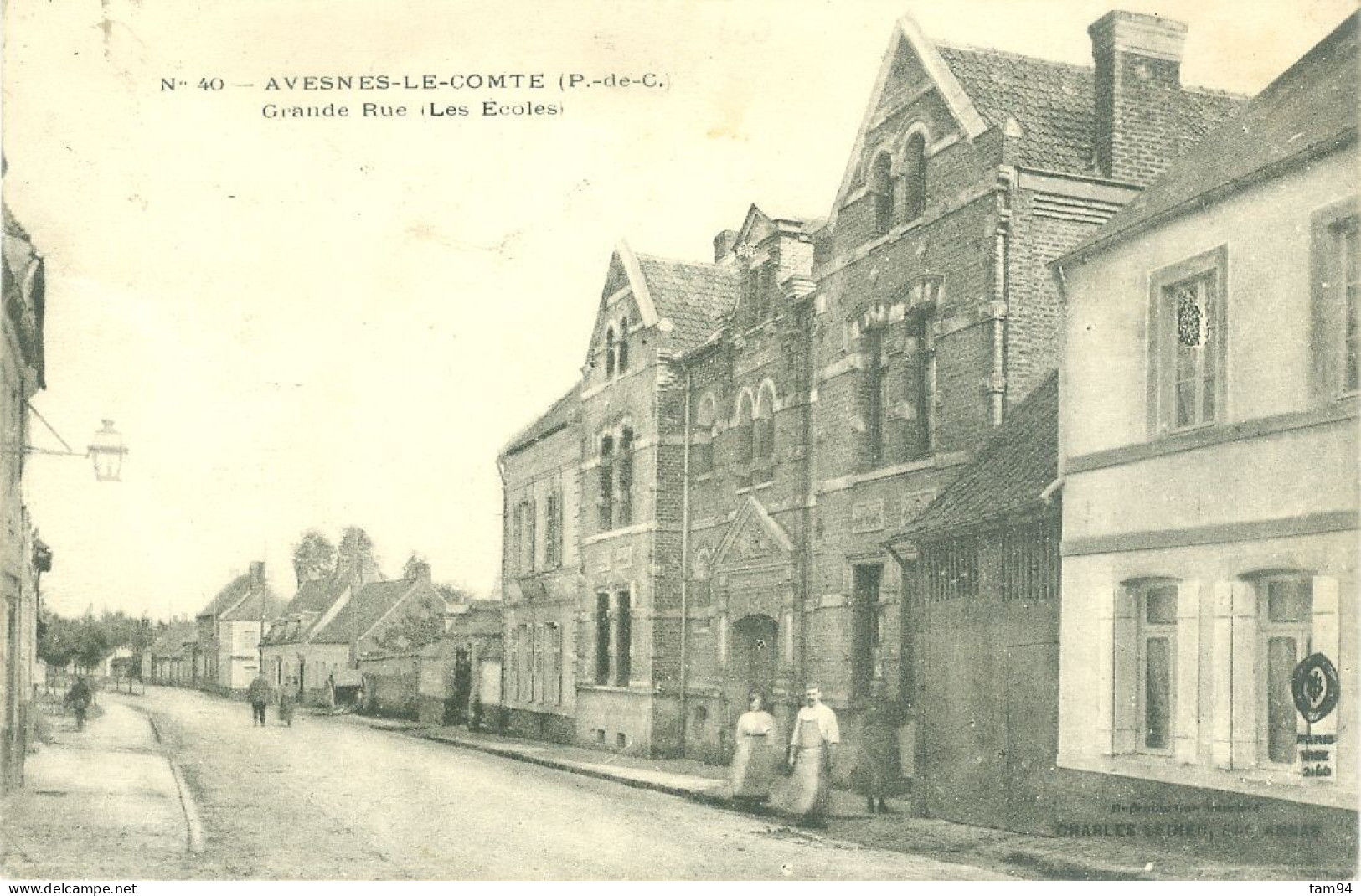 (62) Avesnes-le-Comte : Grande Rue - Les Ecoles - Avesnes Le Comte