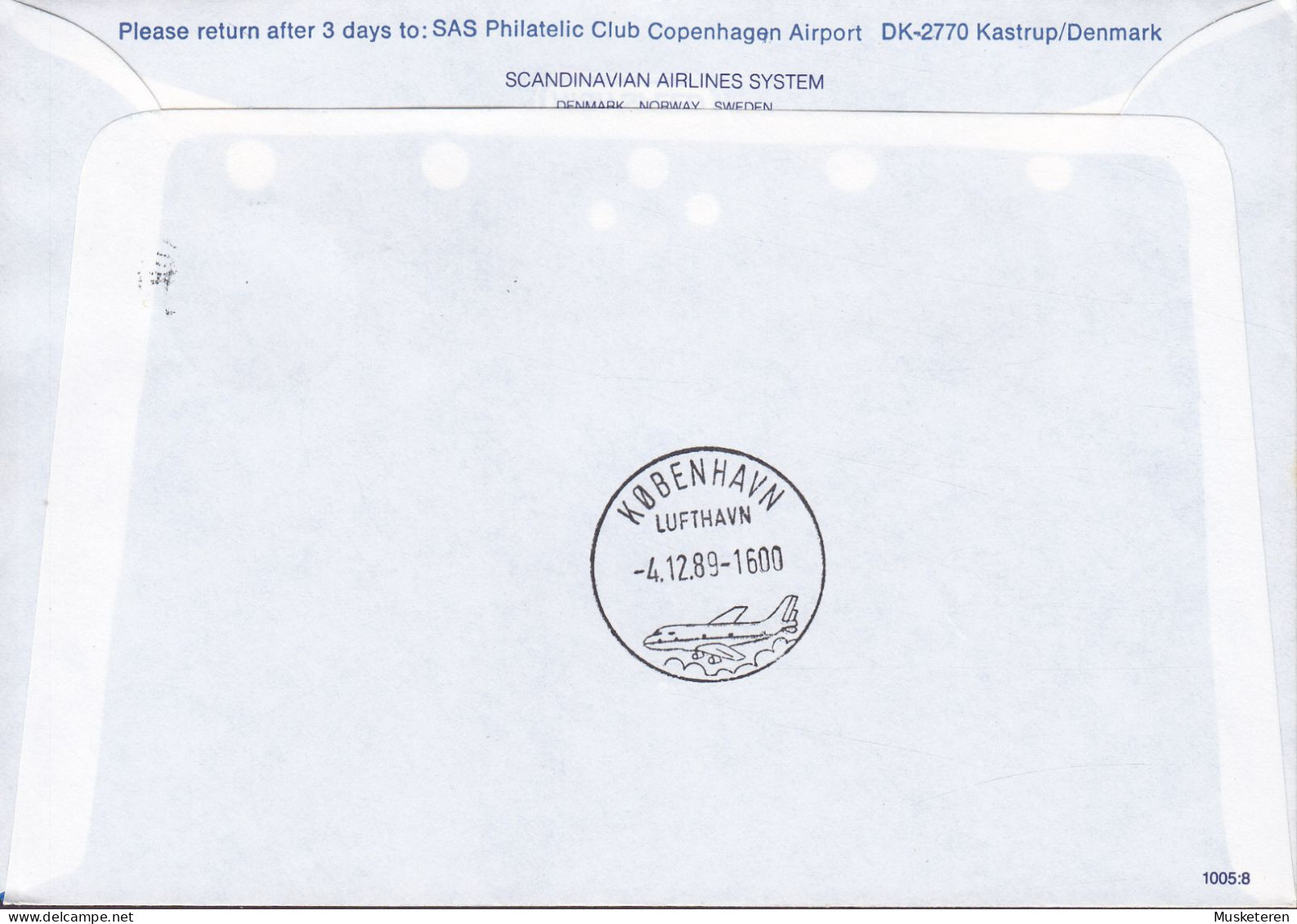 Canada First SAS BOEING-767 Flight TORONTO-COPENHAGEN 1989 Cover Brief Lettre KØBENHAVN LUFTHAVN (Arr.) - Premiers Vols