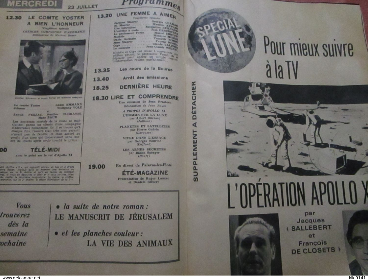 TÉTÉ 7 JOURS - N°482-19 Juillet 1969 - SUPPLÉMENT SPÉCIAL LUNE (12 Pages) - Télévision