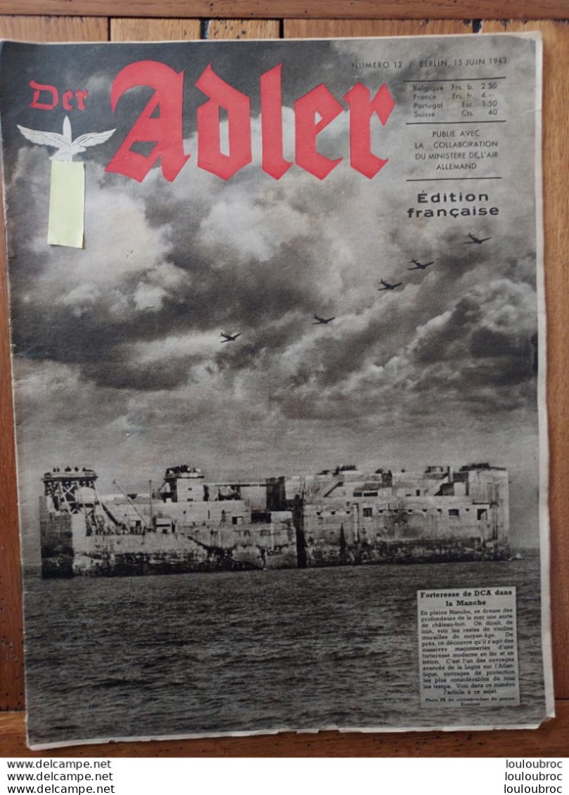 DER ADLER N°12 De 1943 édition Française 1943 - Oorlog 1939-45