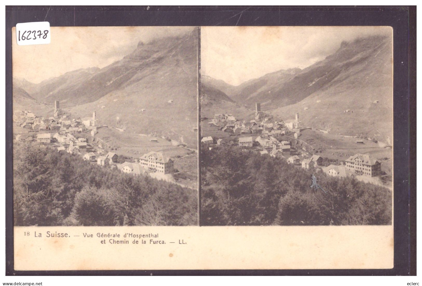 HOSPENTHAL ET FURKA  - CARTE STEREOSCOPIQUE - TB - Hospental