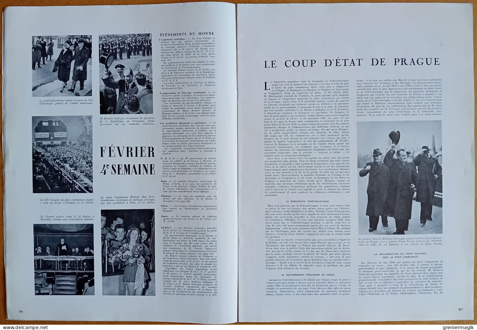 France Illustration N°127 06/03/1948 Coup D'état De Prague/Le Gamou Des Mourides Par Maurice Genevoix/Arts Ménagers - General Issues